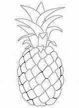 Pineapple Coloring Pages Fruits sketch template
