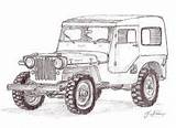 Cj Willys Hardtop Jeeps Autos Dibujo sketch template