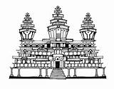 Buddhist Angkor sketch template