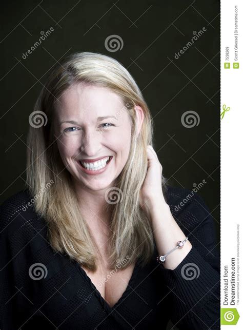 pretty blonde woman laughing royalty free stock images