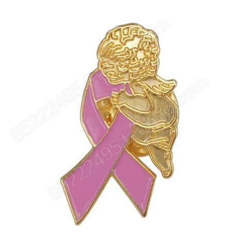 breast cancer awareness angel pink ribbon lapel pins in brooches from