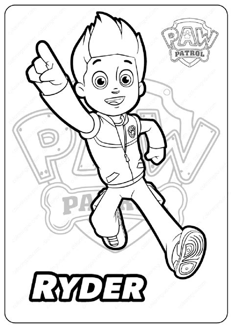 ryder paw patrol  coloring page  printable coloring pages  kids
