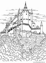 Castle Coloring Pages Printable Castles Sheets Medieval Color Kids Knights Adults Hogwarts Fantasy Colouring Sheep Shepherd Hill Found Print Adult sketch template