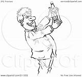 Bottle Coloring Wine Holding Liquor Businessman Clipart Pages Outline Illustration Royalty Bannykh Alex Rf Getdrawings Getcolorings Drawing sketch template