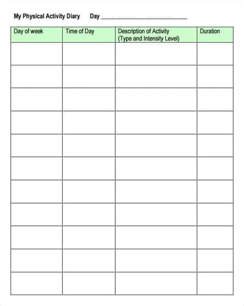 daily activity log templates word excel  formats daily