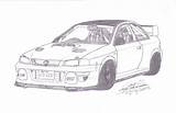 Subaru Drawing Car Impreza 22b 1998 Coloring Sti Template Pages sketch template