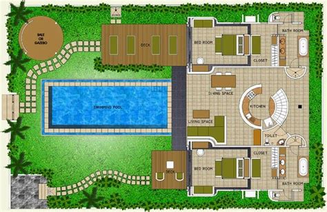 floor plan bungalow swimming pool google search building plans layout house plans