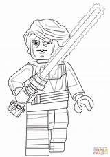 Lego Coloring Wars Star Skywalker Anakin Pages Supercoloring sketch template