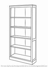 Shelf Draw Book Drawing Step Sketch Furniture Stand Bookshelf Bookcase Drawingtutorials101 Empty Template Diy Tutorial Tutorials Coloring Bedroom Sketches Perspective sketch template
