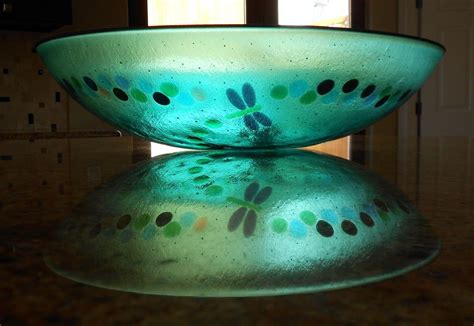 Custom Fused Glass Dragonfly Bowl By Grateful Glass
