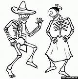 Coloring Dia Muertos Dancing Los Skeletons Pages Skeleton Skull Printable Sugar Color Drawing Drawings Halloween Dead Mexican Couple Dance Gif sketch template