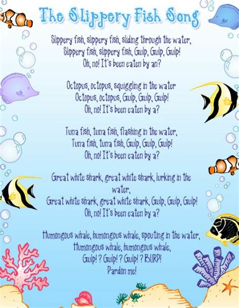 slippery fish preschool circle time songs ocean theme preschool