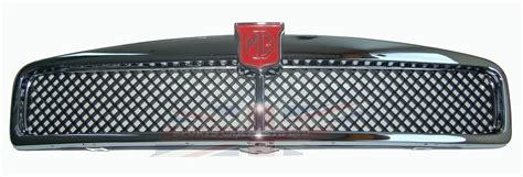 metal chrome mgb front grille assembly   black mesh