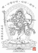 Kurukulla Coloring Bouddhiste Symbole Mandala Savoir Plus sketch template