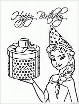Coloring Elsa Birthday Pages Frozen Color Present Printable Disney Happy Princess Cards Sheets Kids Holiday Ca Print Getcolorings Getdrawings Choose sketch template