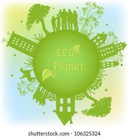 green ecological planet stock vector royalty   shutterstock
