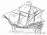 Coloring Spanish Pages Galleon Drawing Printable sketch template