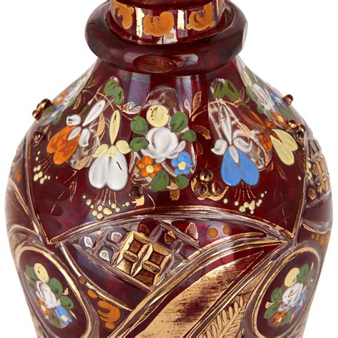 Bohemian Ruby Cut Glass And Enamelled Antique Decanter Mayfair Gallery