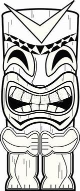 Tiki Coloring Pages Mask Template Survivor Totem Pole Printable Drawing Hawaiian Vector Tikki Masks Clip Party Luau Sketch Clipart Templates sketch template