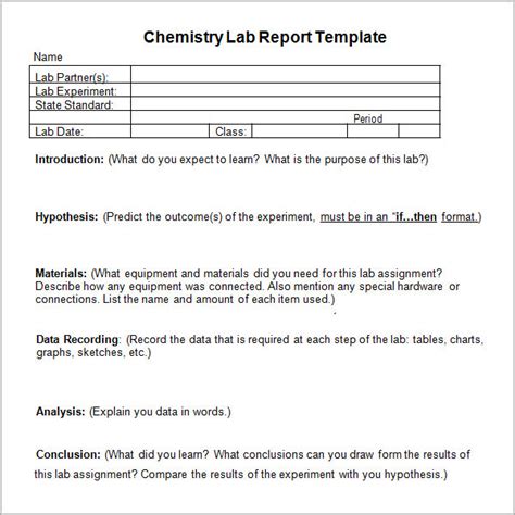 lab report templates