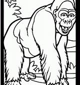 Gorilla Coloring Pages Drawing Kids Printable Baby Print Monkey Animal Color Funny Cute Smiles Gorillas Easy Bible Cartoon Books Draw sketch template