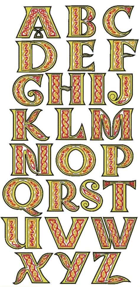 advanced embroidery designs celtic alphabet