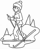 Coloring Skiing Pages Winter Choose Board Cross Country Kids sketch template