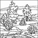Landschaften Coloring Pages Landscapes Landschaft Malvorlagen Deer Baum Print Hunting sketch template