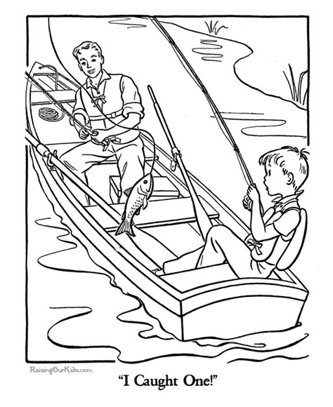 father  son  fishing coloring page  printable coloring