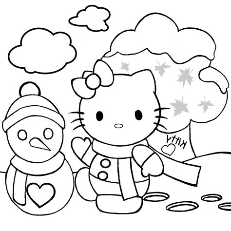 kitty christmas coloring pages  worksheets
