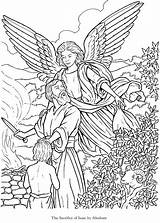 Coloring Pages Angels Bible Printable Abraham Adult Dover Publications Offering Sunday Sacrificio Isacco Welcome Di Biblia Book Sheets School Son sketch template