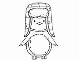 Penguin Cap Coloring Coloringcrew Seasons Year Umbrella Girl sketch template