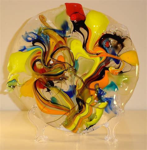 Wet Paint Fused And Combed Glass Sculpture By Sheila At Hotfusionart