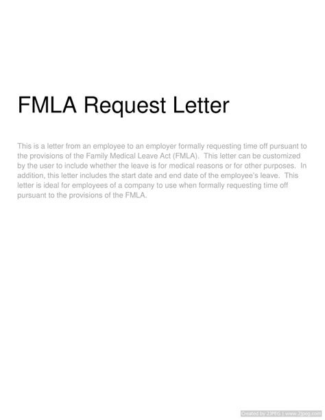 sample fmla letter