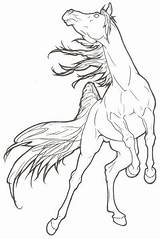 Rearing Horse Coloring Pages Arabian Drawing Lineart Drawings Horses Deviantart Line Caballo Printable Dibujo Animado Animal Sketch Pose Shaped Main sketch template