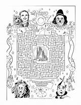 Oz Wizard Coloring Pages Maze Printable Color Road Book Movie Brick Yellow Colouring Choose Board Witch Fantasy Disney sketch template