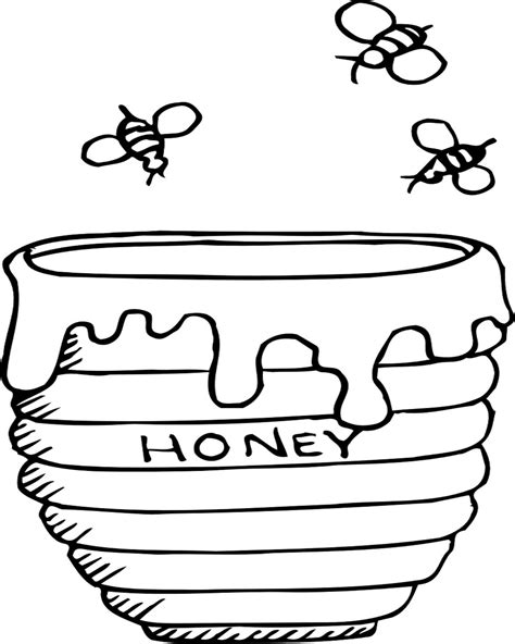bees buzzing   honey pot coloring page kids family home