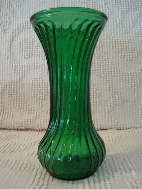Vintage Hoosier Glass Green Vase 12 00 Green Vase