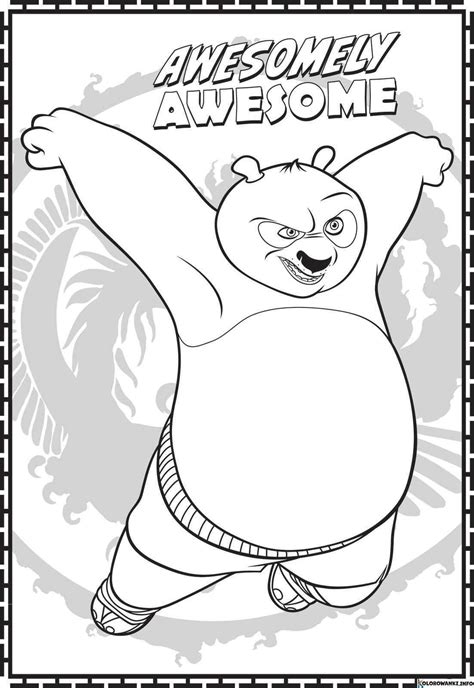 kolorowanki kung fu panda  druku pobierz lub wydrukuj za darmo