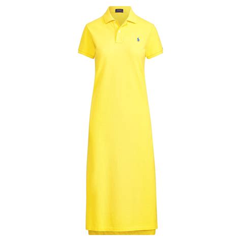 polo ralph lauren cotton mesh polo dress  yellow lyst