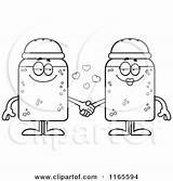 Salt Pepper Clipart Cartoon Coloring Shaker Holding Hands Mascots Thoman Cory Outlined Vector 2021 sketch template