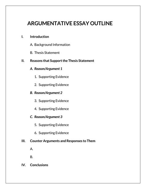 argumentative essay outline format   examples