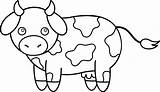 Cow Clipart Cute Cows Line Outline Clip Colorable Little Cattle Animals Animal Drawings Coloring Drawing Pages Cliparts Library Vector Clipartbest sketch template