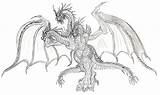 Godzilla Ghidorah Kolorowanki Druku Monstre sketch template