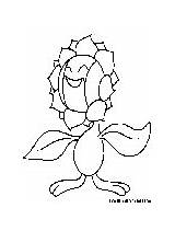 Coloring Sunflora Pokemon Pages Grass sketch template