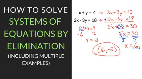 tips  solving systems  equations  elimination mathcation