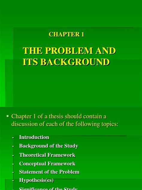 chapter   problem   background  hypothesis theory