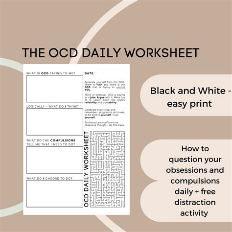 printable printable ocd worksheets find thousands   printables