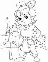 Krishna Drawing Coloring Lord Pages Sketch Baby Kids Pencil God Sketches Easy Drawings Little Ganesh Simple Protector Colouring Ganesha Painting sketch template