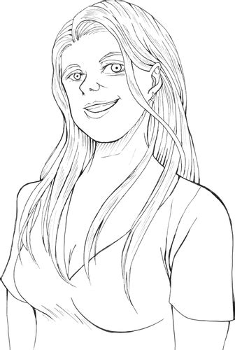 lachende vrouw tekenen vectorafbeelding voor openbaar gebruik